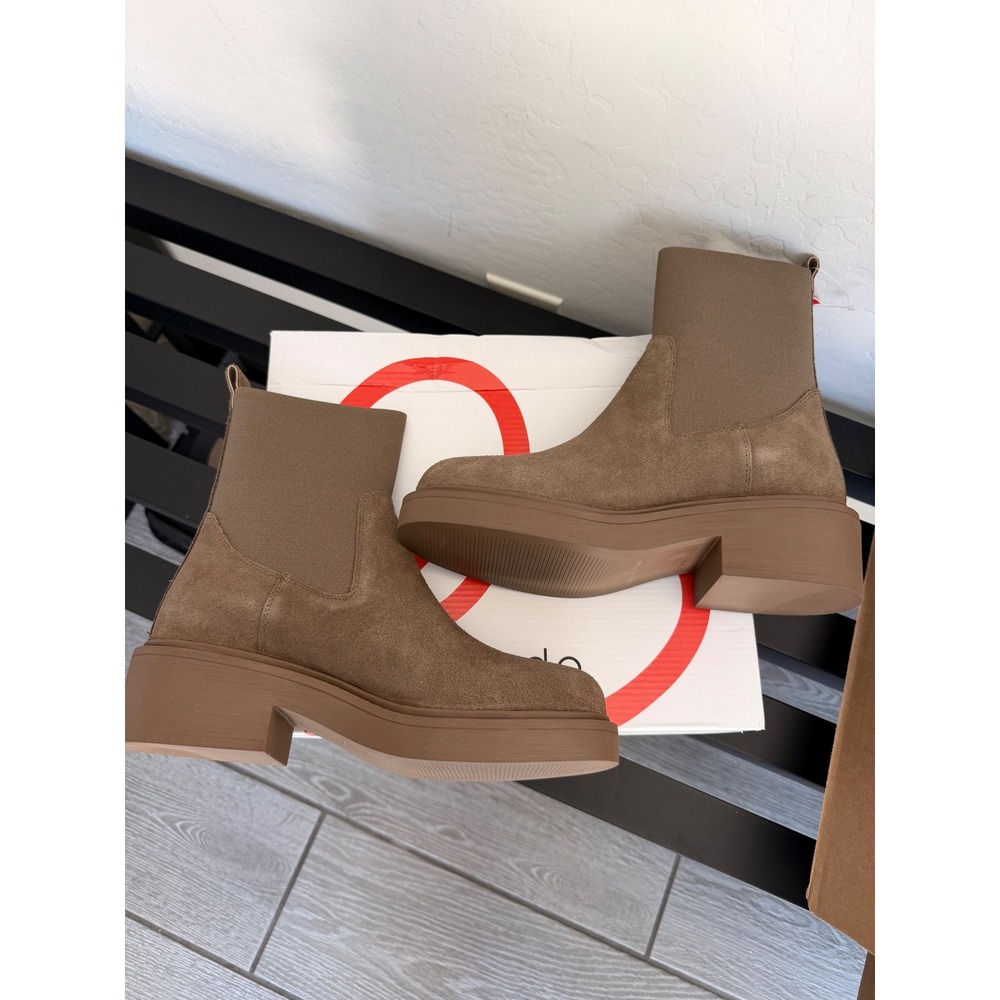 Blondo Frankie Taupe Suede Waterproof Chelsea Earthy Tone Boots Womens 9 M NWB